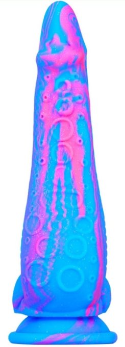 Gode silicone Inkipus 18 x 5.5cm Bleu-Rose