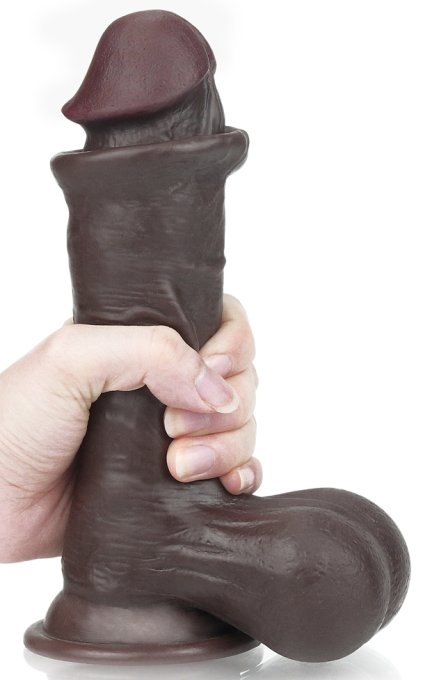 Gode Sliding Skin 15 x 4.8 cm Marron
