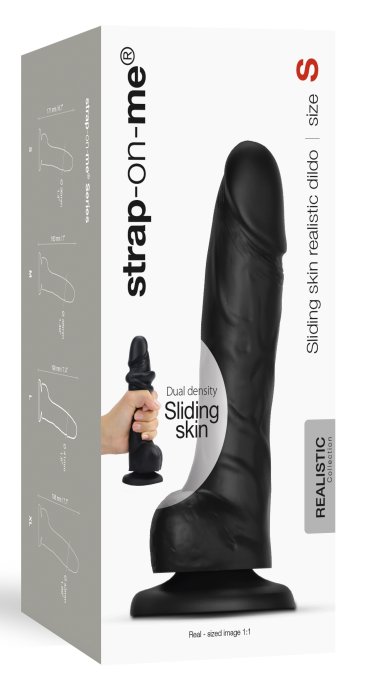 Gode Sliding Skin Strap-On-Me S 13 x 3.7cm Noir