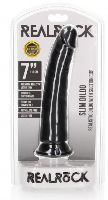 Gode Slim Dildo 18 x 4.2cm Noir