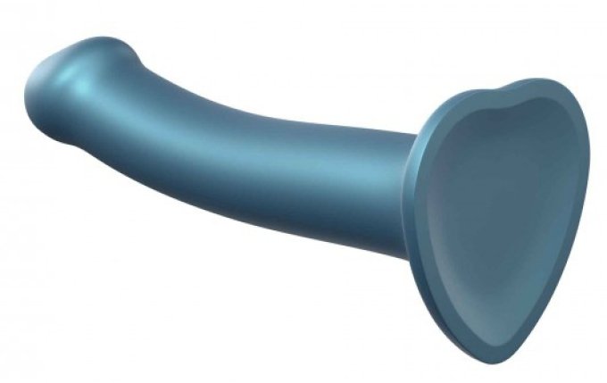 Gode Strap-On-Me M 16 x 4 cm Bleu Metallic Shine
