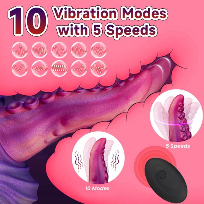 Gode tentacule vibrant Tongtak 15 x 6cm