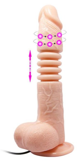 Gode vibrant à poussée Thunder Up 17 x 4cm