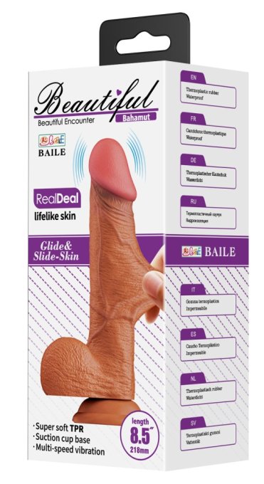 Gode Vibrant Bahamut 16 x 4.2cm Marron