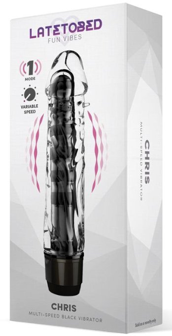 Gode vibrant Chris 14 x 3.3cm Transparent