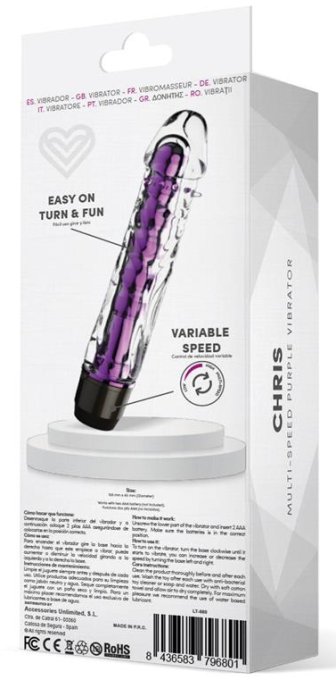 Gode vibrant Chris 14 x 3.3cm Violet