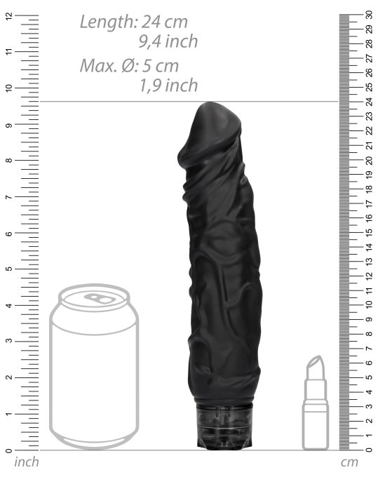 Gode vibrant Realistic 20  x 5cm Noir