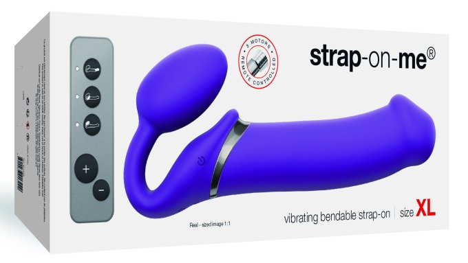 Gode vibrant STRAP-ON 3 Moteurs XL 16 x 4.5 cm Violet