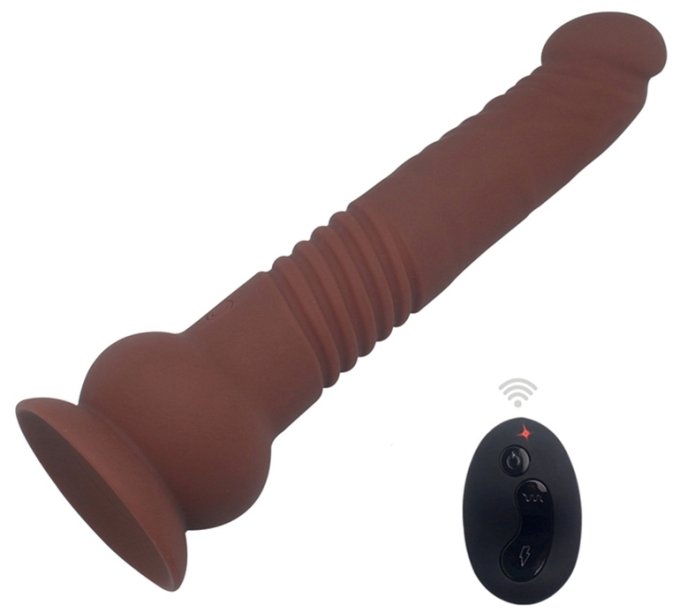 Gode vibrant The Commander 19 x 3.7cm Marron