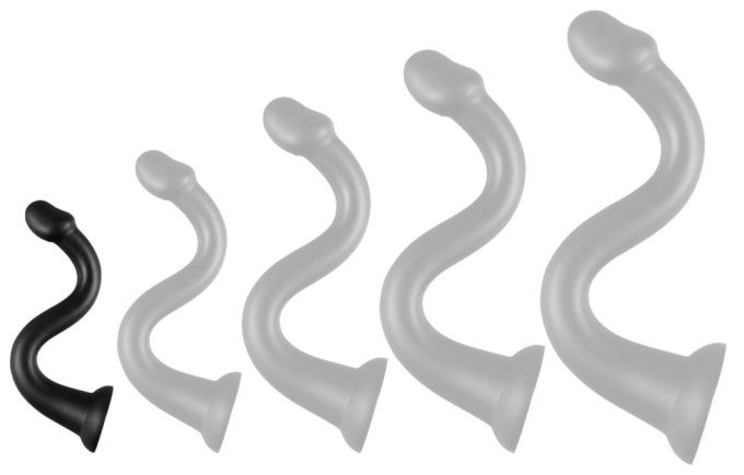 Gode Whale Dildo S 38 x 3.8cm - Pointe 3.5cm Noir