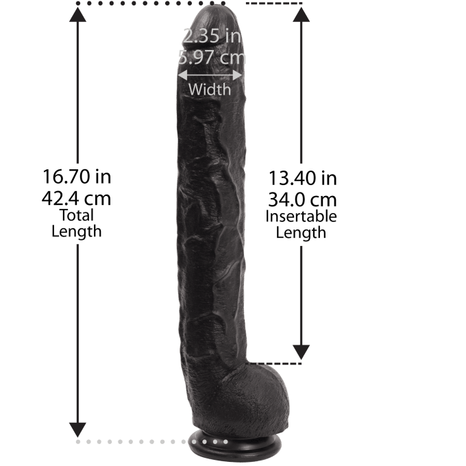 Gode XXL Dick Rambone 34 x 6.4 cm Noir
