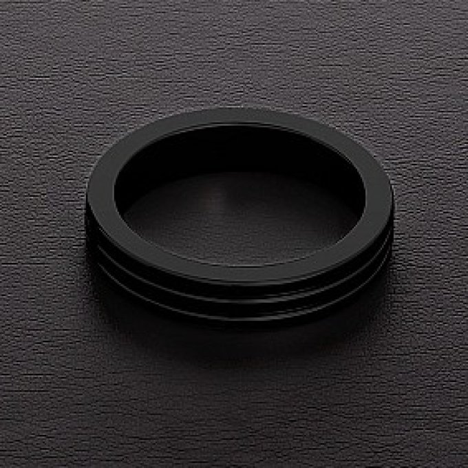 Cockring Ribbed Triune Noir 10mm