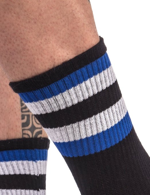 Chaussettes HALF FETISH Noir-Bleu-Gris