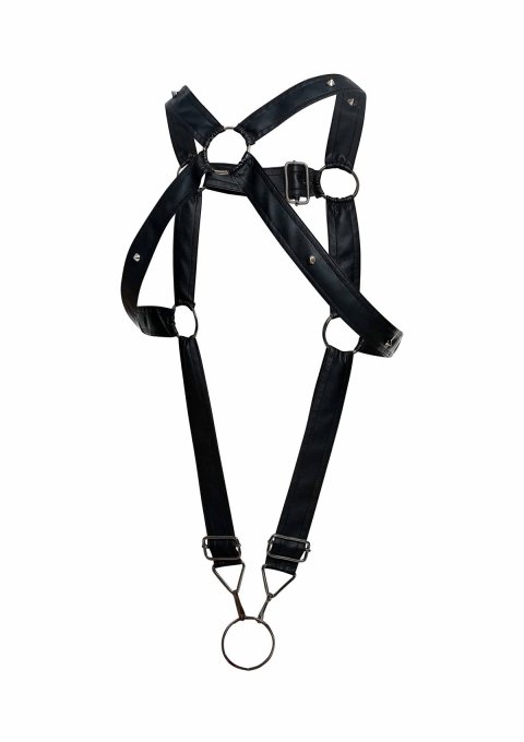 Harnais Cross Cockring Dngeon Noir