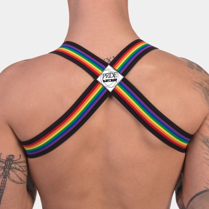 Harnais élastique Barcode pride Noir