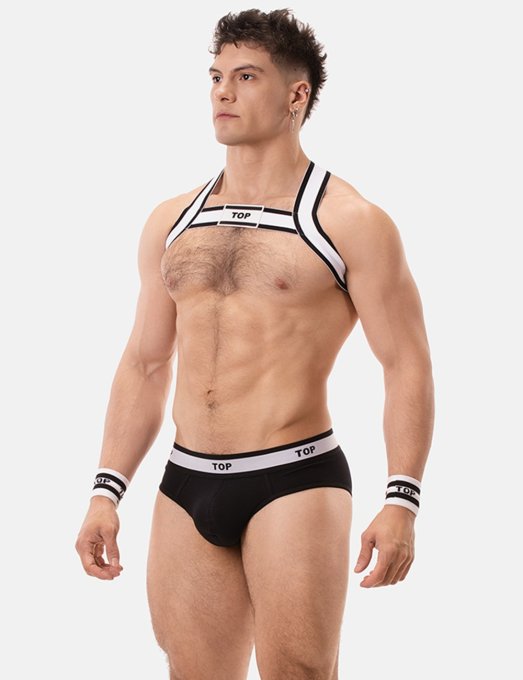 Harnais élastique Top Noir-Blanc