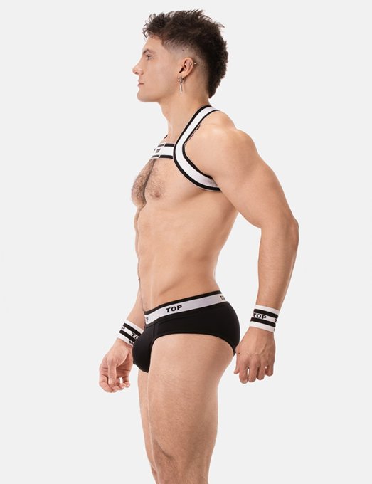Harnais élastique Top Noir-Blanc