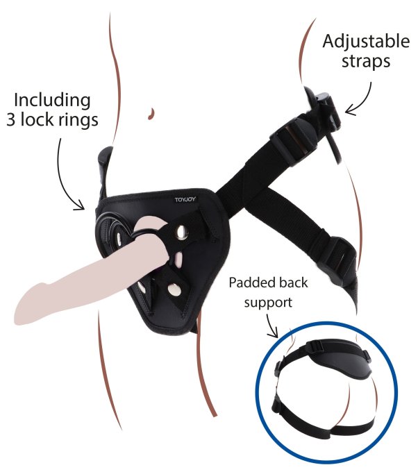 Harnais pour Gode ceinture Strap-On Deluxe Get Real Noir