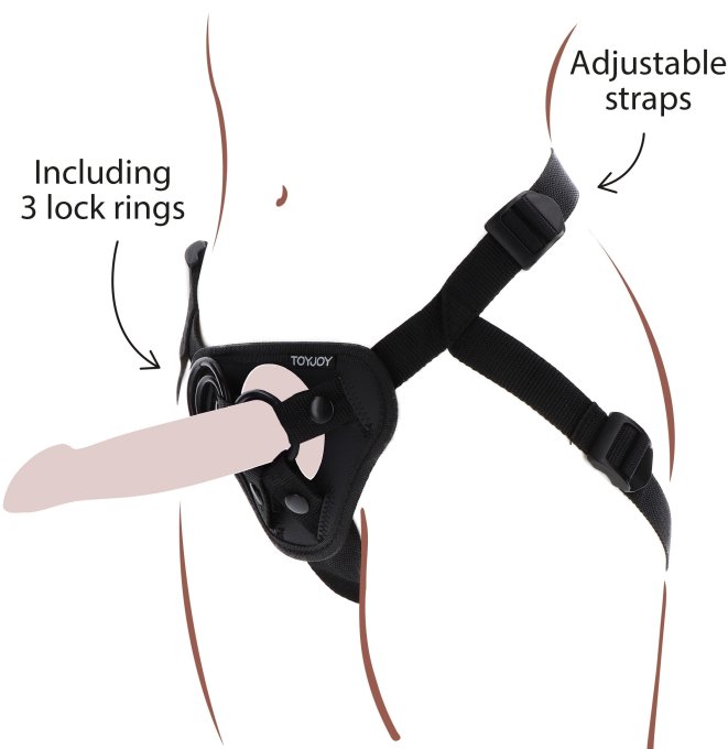 Harnais pour Gode ceinture Strap-On Get Real Noir