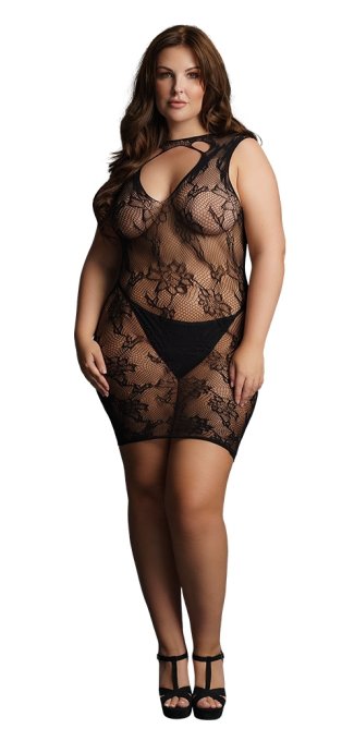 Robe sexy Grande Taille HIGH NECK Noire