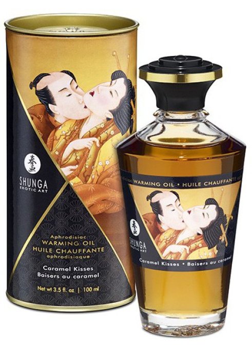 Huile de massage Chauffante Aphrodisiaque - BAISERS AU CARAMEL 100ml