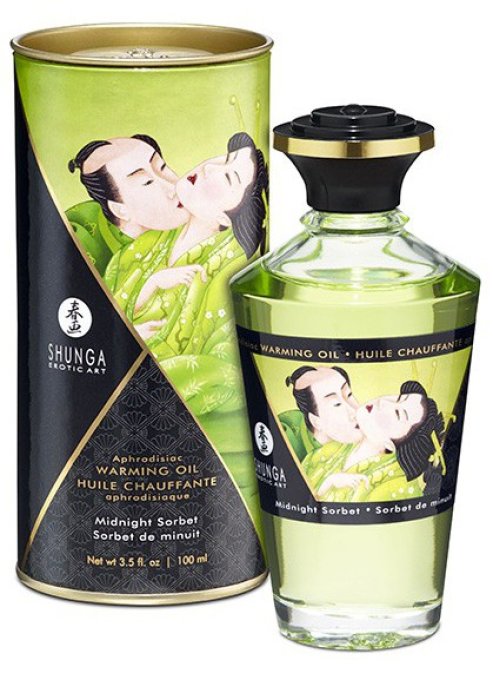 Huile de massage Chauffante Aphrodisiaque - Sorbet de MINUIT 100 mL