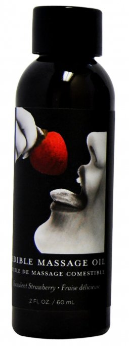 Huile de massage comestible Fraise 60ml