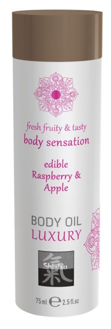 Huile de massage Comestible - FRAMBOISE et POMME 75ml