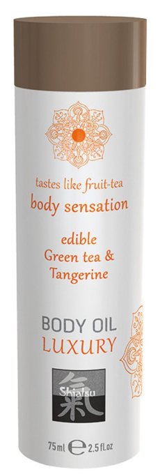 Huile de massage Comestible - THÉ VERT et MANDARINE 75ml
