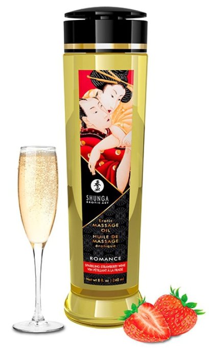 Huile de massage Romance Vin pétillant à la Fraise