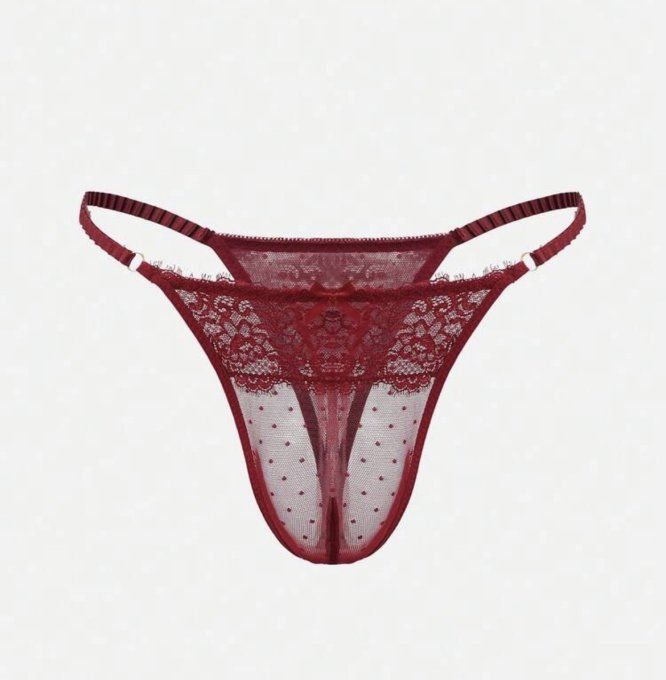 String homme dentelle rouge