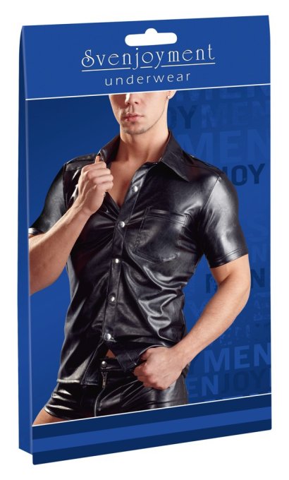 Chemise LEO imitation Cuir Noir