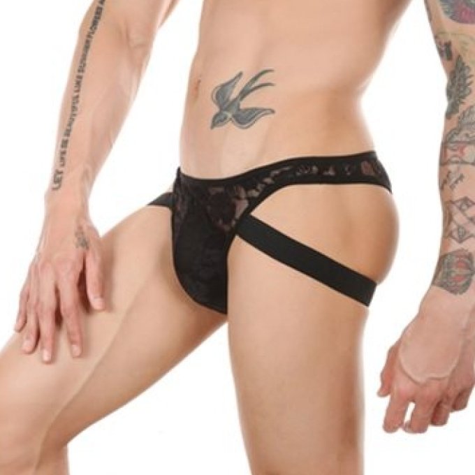 Jock string Dentelle Lowstic Noir