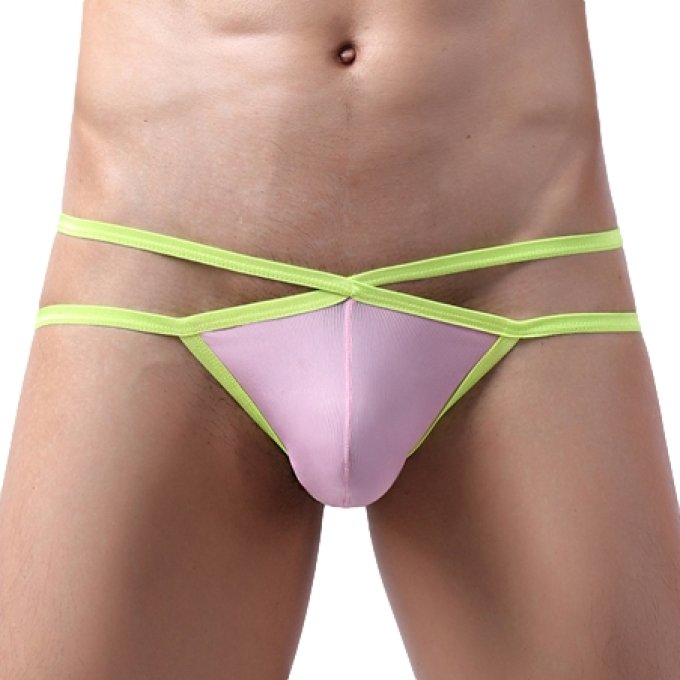 Jockstrap Bellicross Rose-Jaune fluo