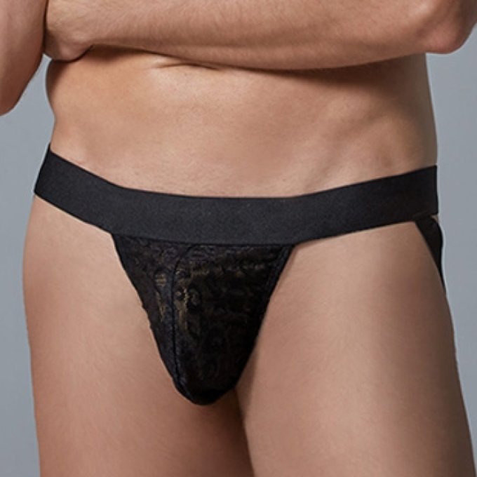 Jockstrap Dentelle Leopard Allure Noir