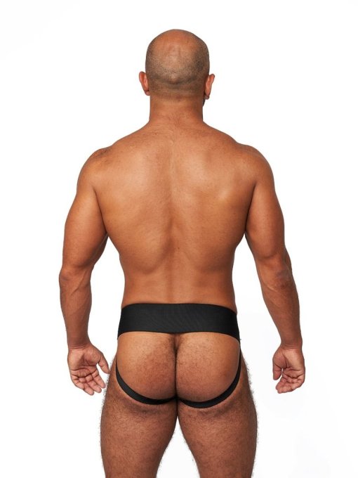 Jockstrap en cuir Mister B Noir-Bleu