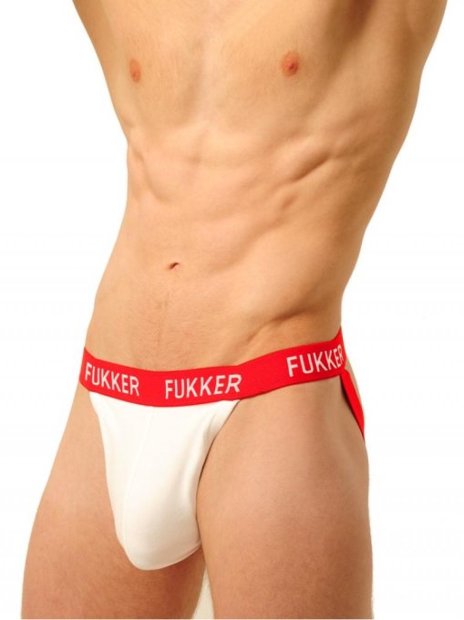 Jockstrap Fukker Blanc et Rouge