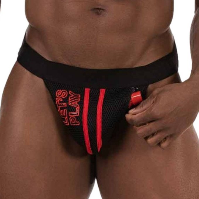 Jockstrap Let''s Play Noir-Rouge