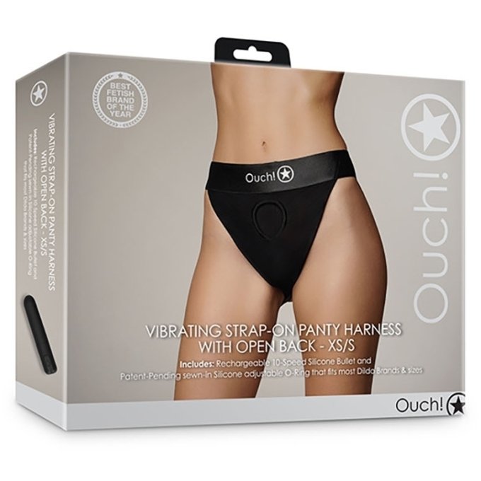 Jockstrap vibrant Strap-On Open Back Noir