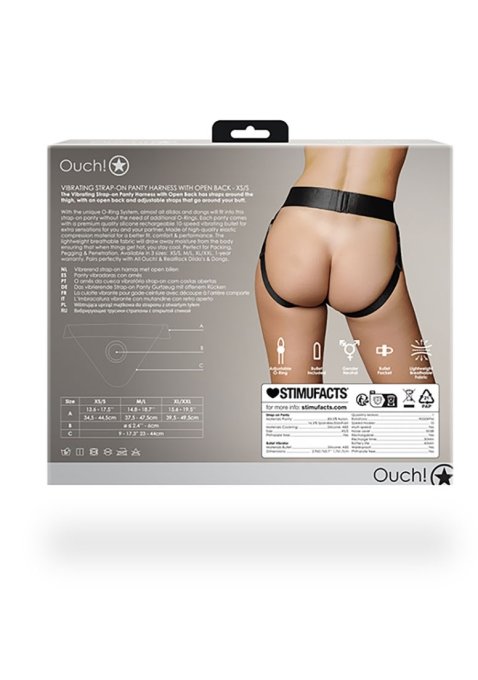 Jockstrap vibrant Strap-On Open Back Noir