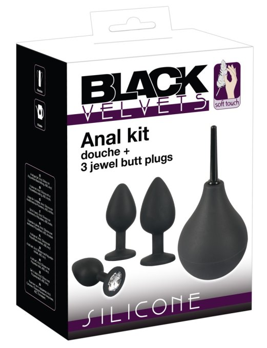 Kit 3 Plugs Bijou Velvet Jewel Noir