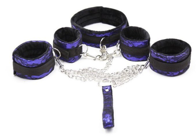 Kit Bondage avec Collier et Menottes Violet