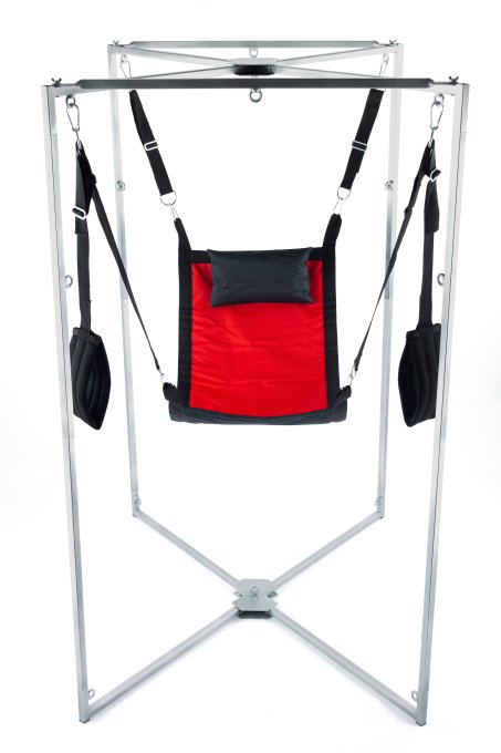 Kit Sling Tissu Carré Rouge-Noir Armature Grise