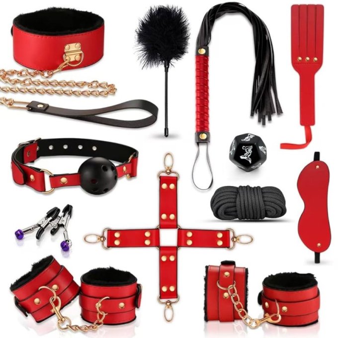 Kit SM 12 pièces Slavery Kit Rouge