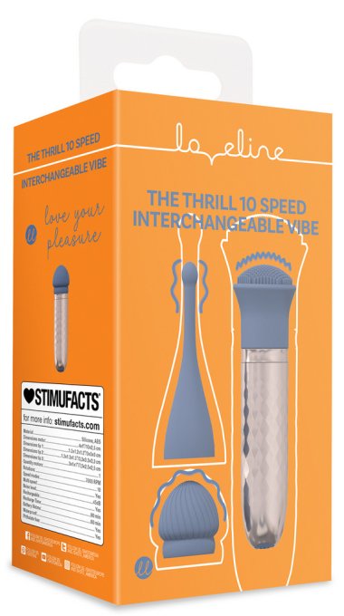 Le Thrill - Vibrateur Interchangeable 10 Vitesses - Bleu