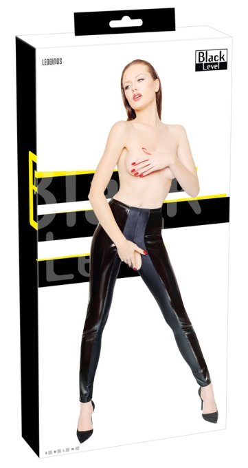 Legging Vinyl Crotch Noir