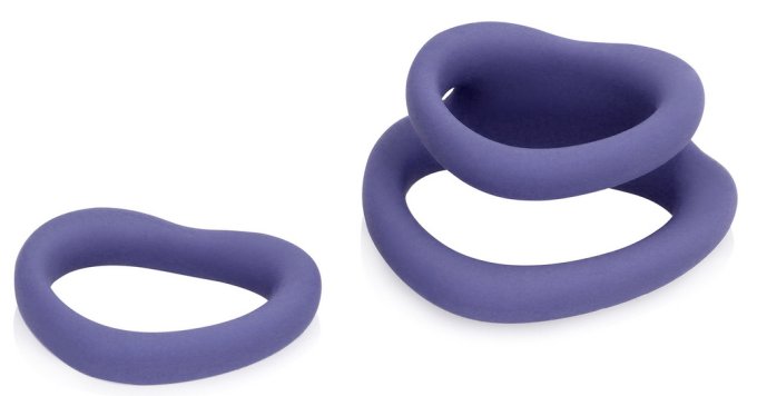 Lot de 2 Cockrings Coeur Silicone Purple Storm Diamètre 35mm