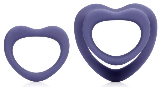Lot de 2 Cockrings Coeur Silicone Purple Storm Diamètre 35mm