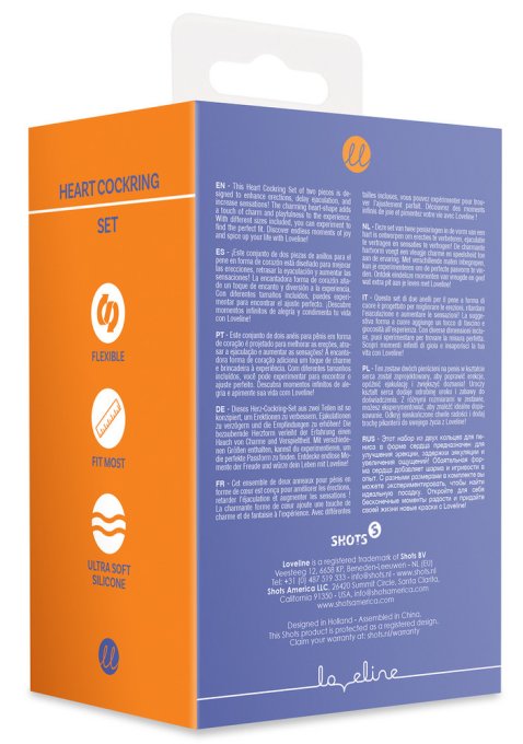 Lot de 2 Cockrings Coeur Silicone Purple Storm Diamètre 35mm