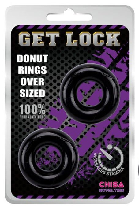 Lot de 2 cockrings souples Donut Noir